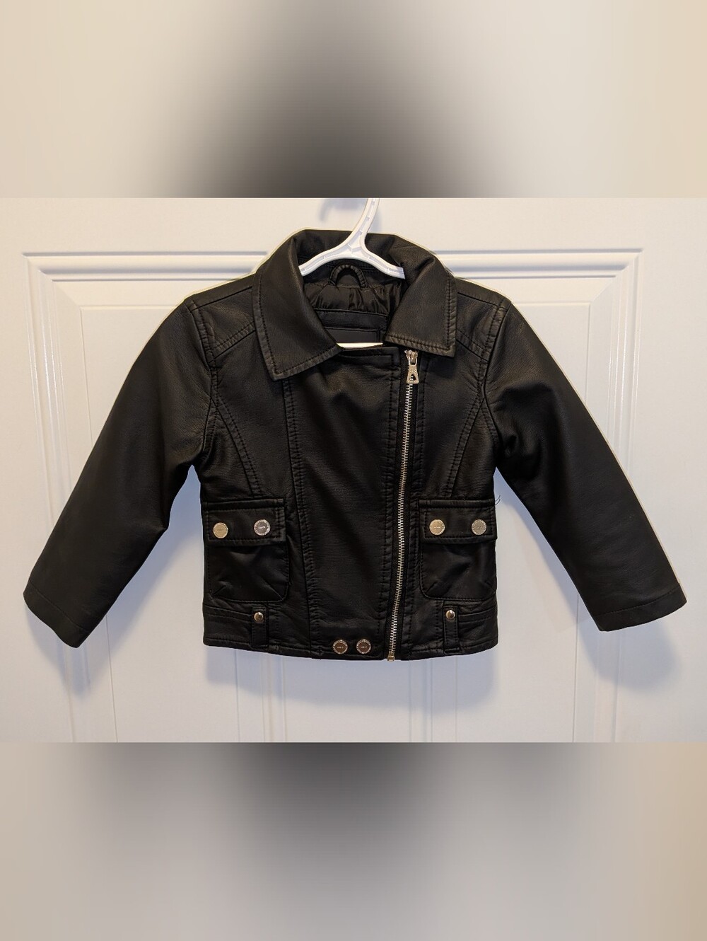 Urban Republic Black Faux Leather Asymmetrical Zip Jacket